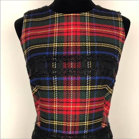 J.CREW Plaid Sheath Dress Lurex Stewart Tartan 10 - Picture 5 of 6